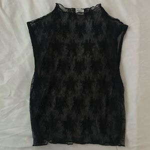 Abercrombie Black Lace High Neck Top